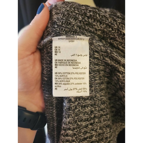 NWT Style & Co Marled Heather Ruffled 1X Sweater - Picture 5 of 6